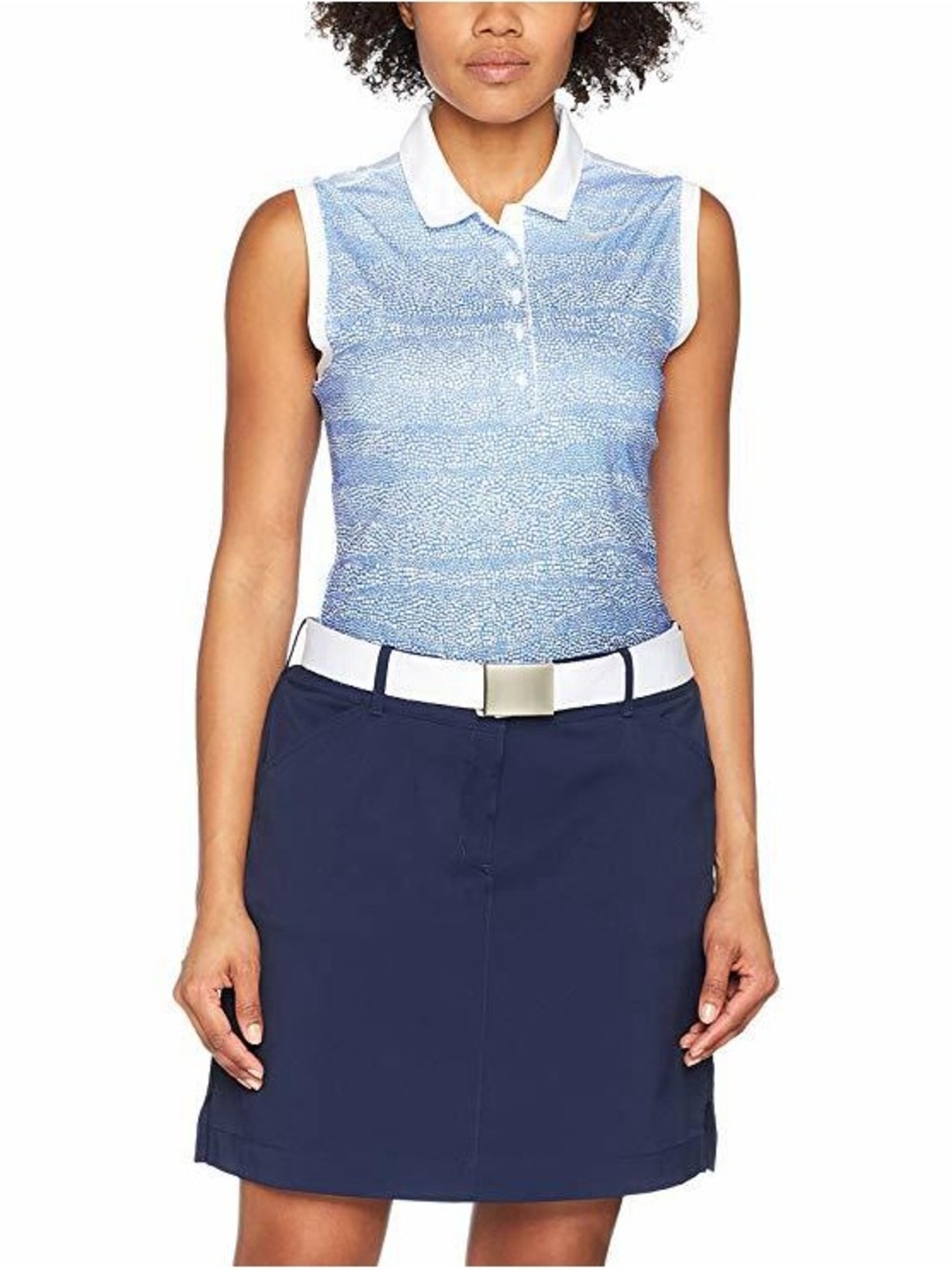 Nike Women's Precision Zebra Fade Sleeveless Golf Polo Paramount Blue/Metallic